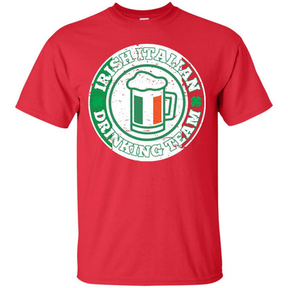 Irish Italian Drinking Team Italy Flag St Patrick_s Day T-shirt Red