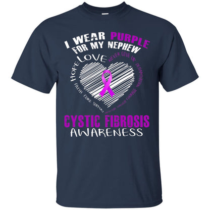 Cystic Fibrosis Awareness T-shirt I Wear Purple Navy