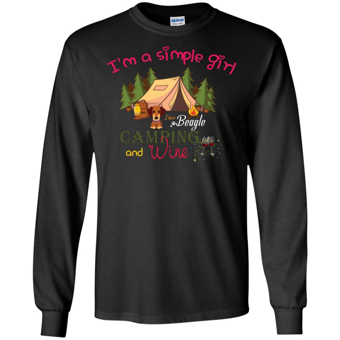 I’m A Simple Girl I Love Beagle Camping And Wine Shirt Black