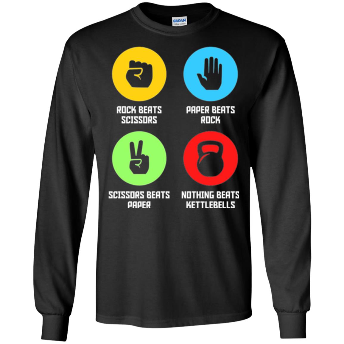 Fitness Gym Sports T-shirt Funny Nothing Beats Kettlebells Black