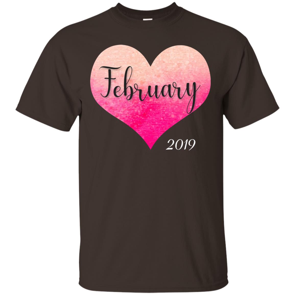 Pregnancy Reveal Announcement Party February 2019 Shirt Dark Chocolate