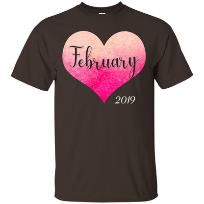 Pregnancy Reveal Announcement Party February 2019 Shirt Dark Chocolate