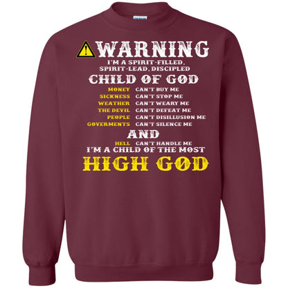 Christian T-shirt Warning I’m A Spirit-filled Spirit-lead Discipled Child Of God Maroon