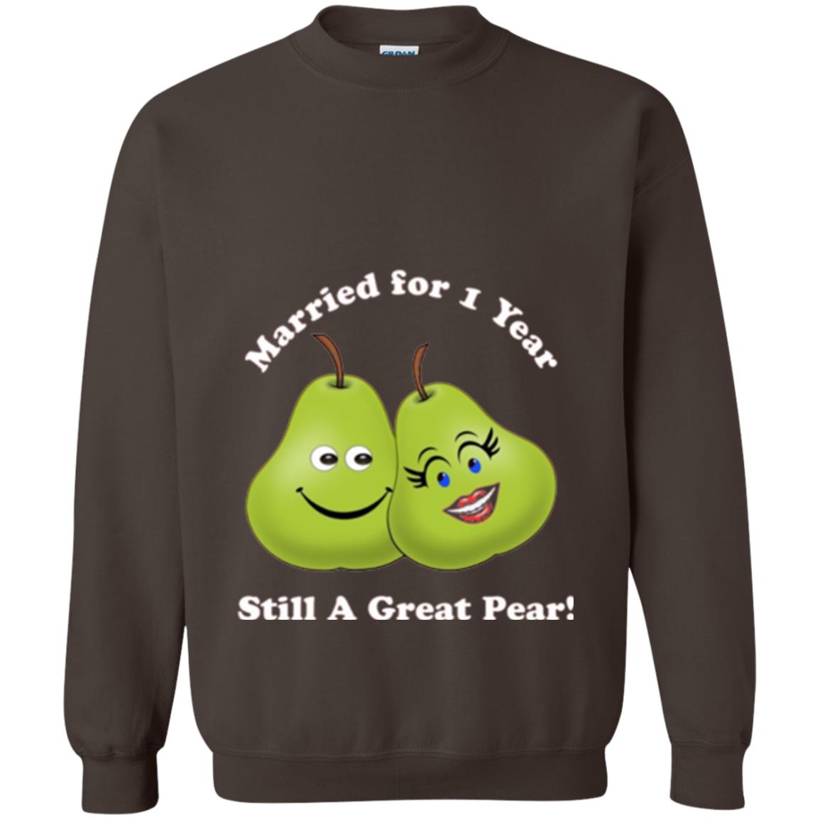 Married For 1 Year Still A Great Pear 1st Anniversary T-shirt Dark Chocolate