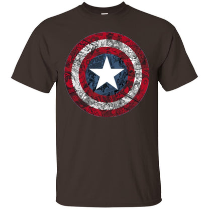 Film T-shirt Captain America Avengers Shield Comic Graphic Dark Chocolate