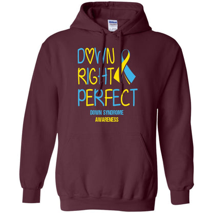 Down Right Perfect Down Syndrome Awareness T-shirt Maroon