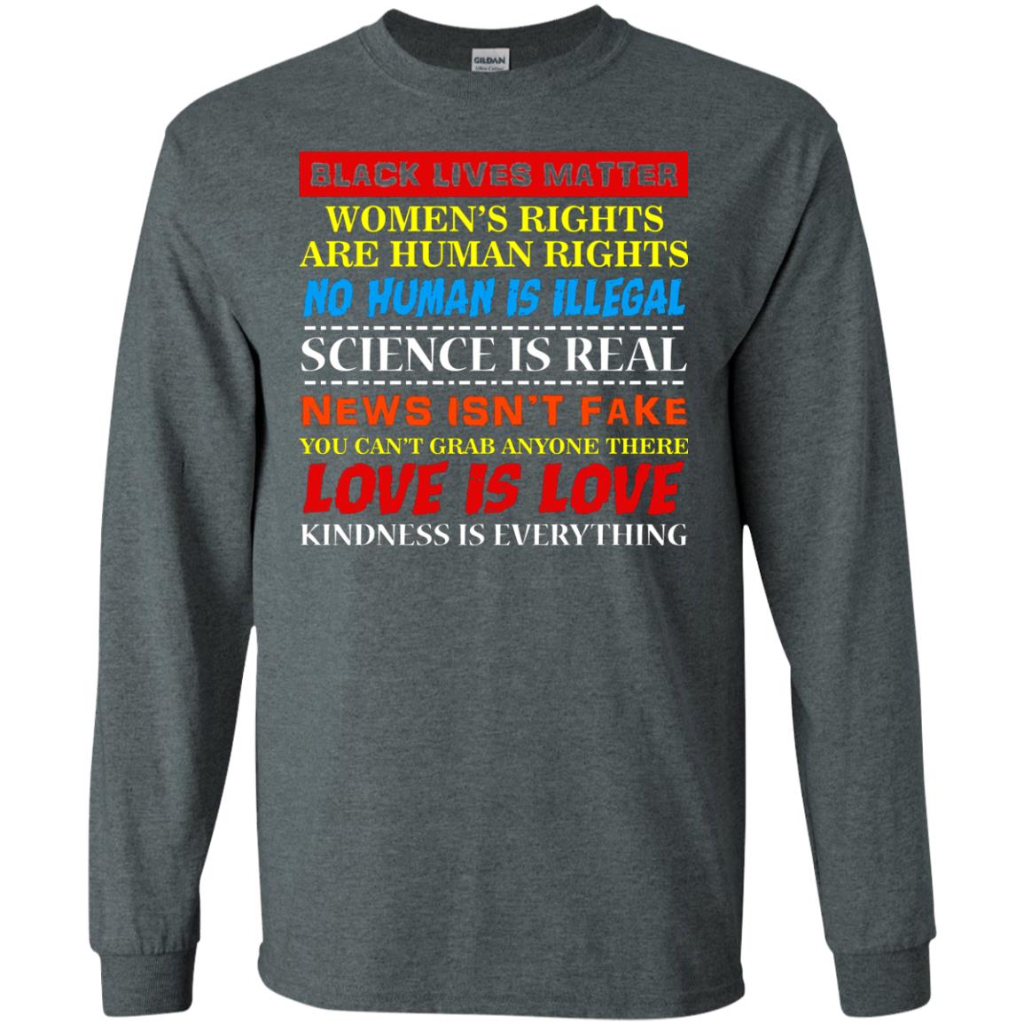 Black Lives Matter Womens Rights Are Human Rights Dark Heather