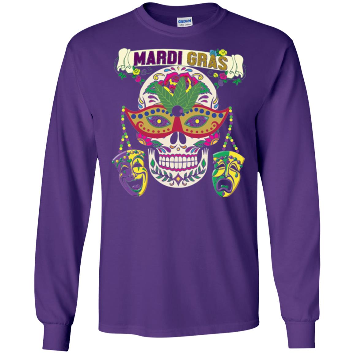 Mardi Gras Skull T-shirt Purple