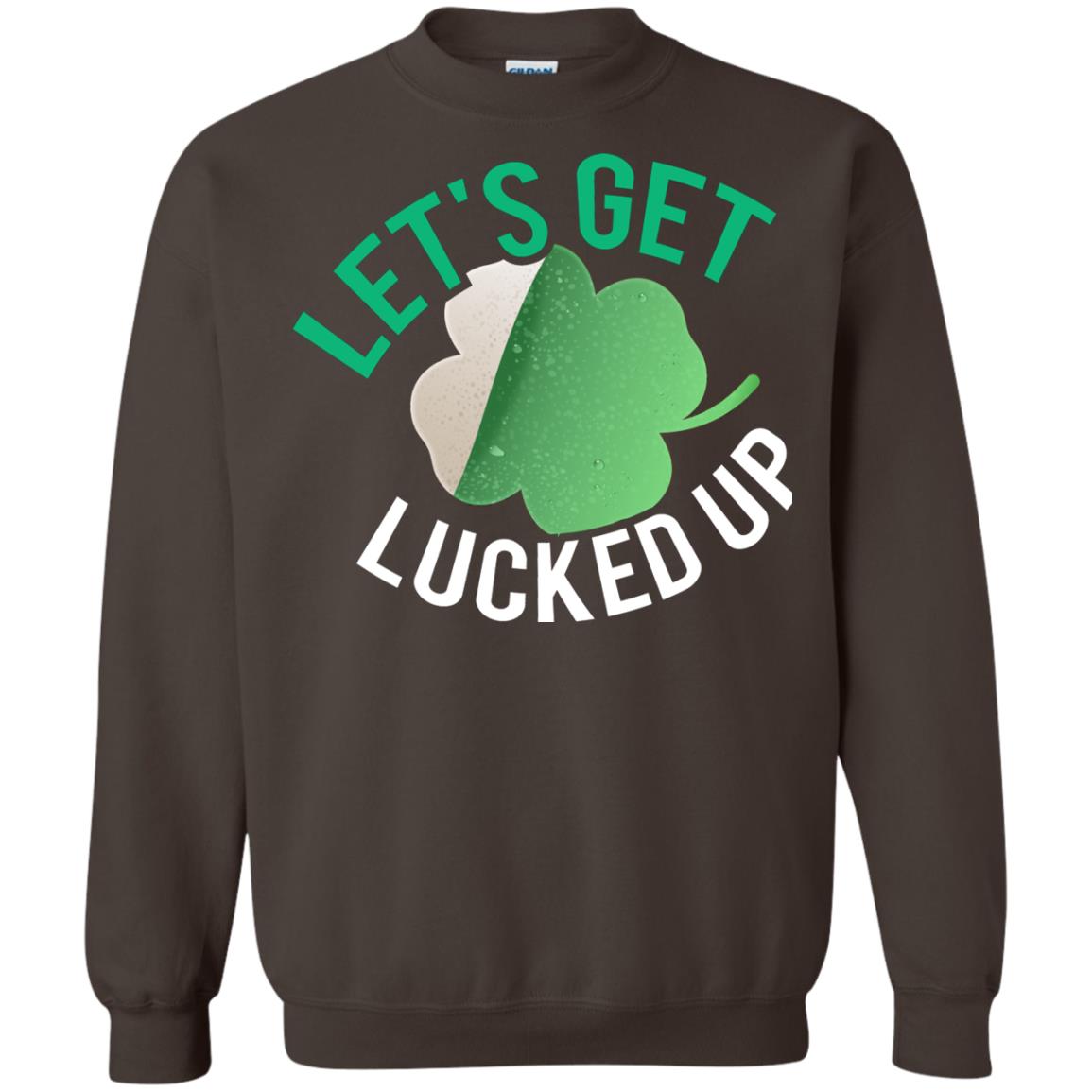 Let's Get Lucked Up Shamrocks Saint Patrick's Day T-shirt Dark Chocolate