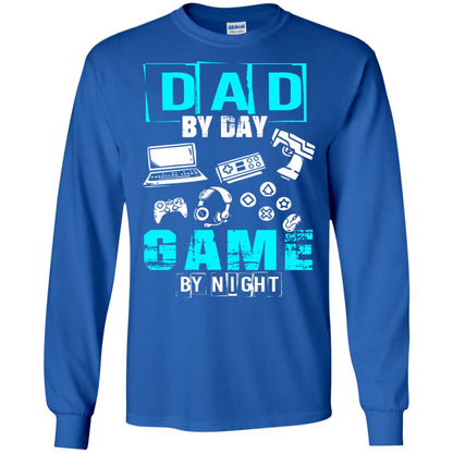 Dad By Day Gamer By Night Gamer T-shirt Royal