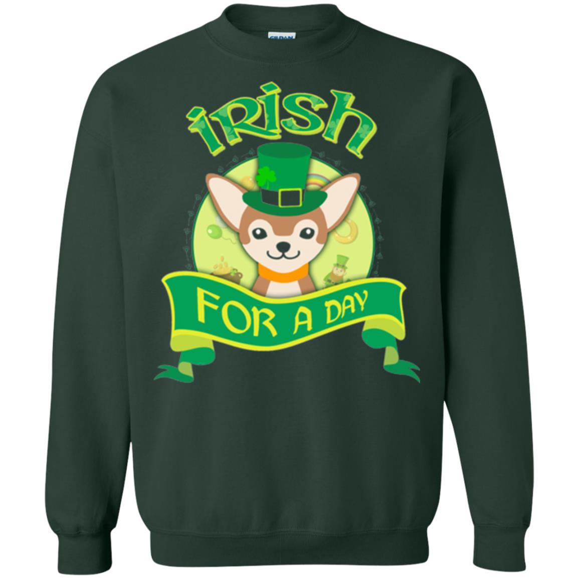 Saint Patrick_s Day T-shirt Amazing I_m Irish Chihuahua Forest Green