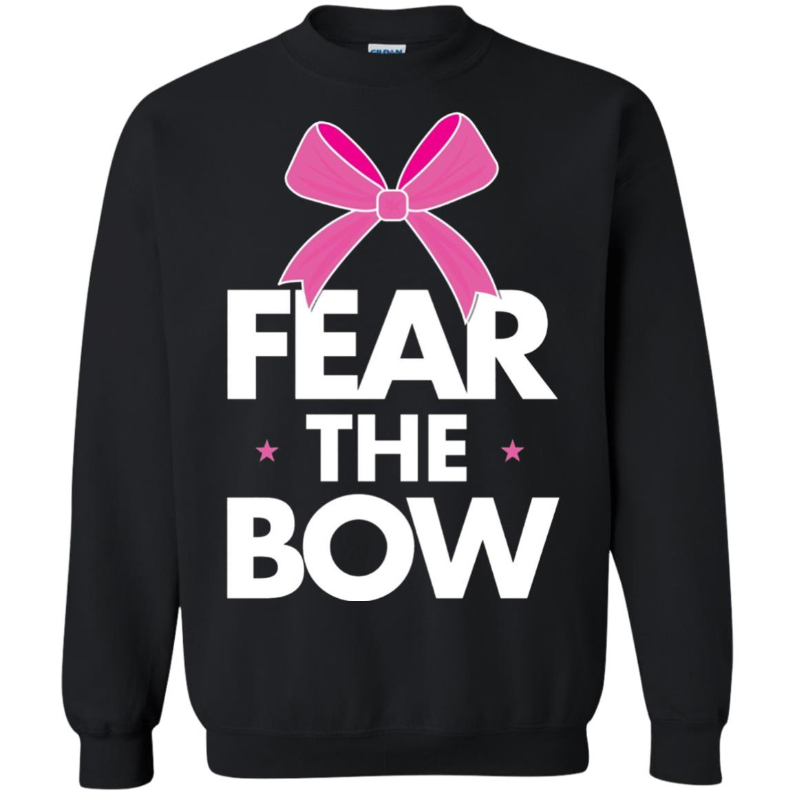 Fear The Bow Big Pink Bow Cheerleader Apparel Shirt Black