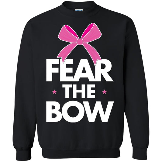 Fear The Bow Big Pink Bow Cheerleader Apparel Shirt Black