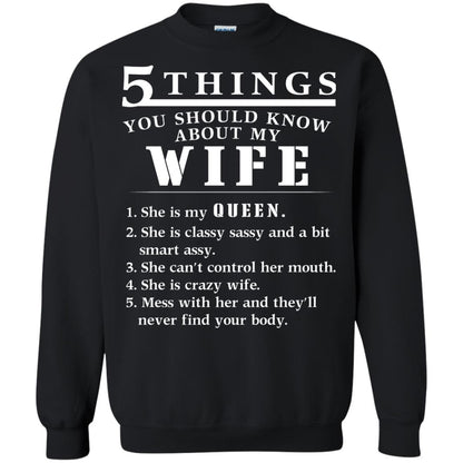 5 Things You Should Know About My Wife Husband T-shirt Black