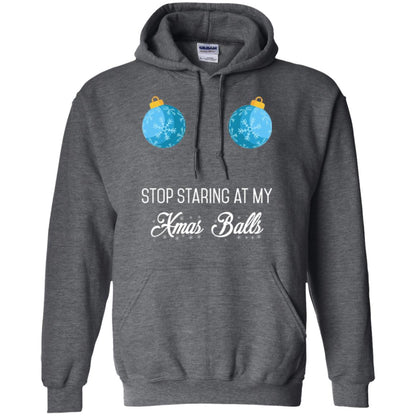 Christmas T-shirt Stop Staring At My Xmas Balls Dark Heather