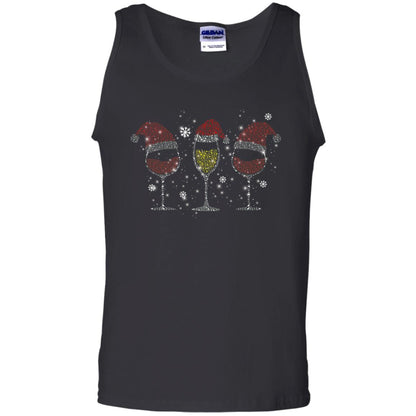 Red Wine And Sparkling Wine Glasses Christmas Gift Drinking Lovers Shirt Black