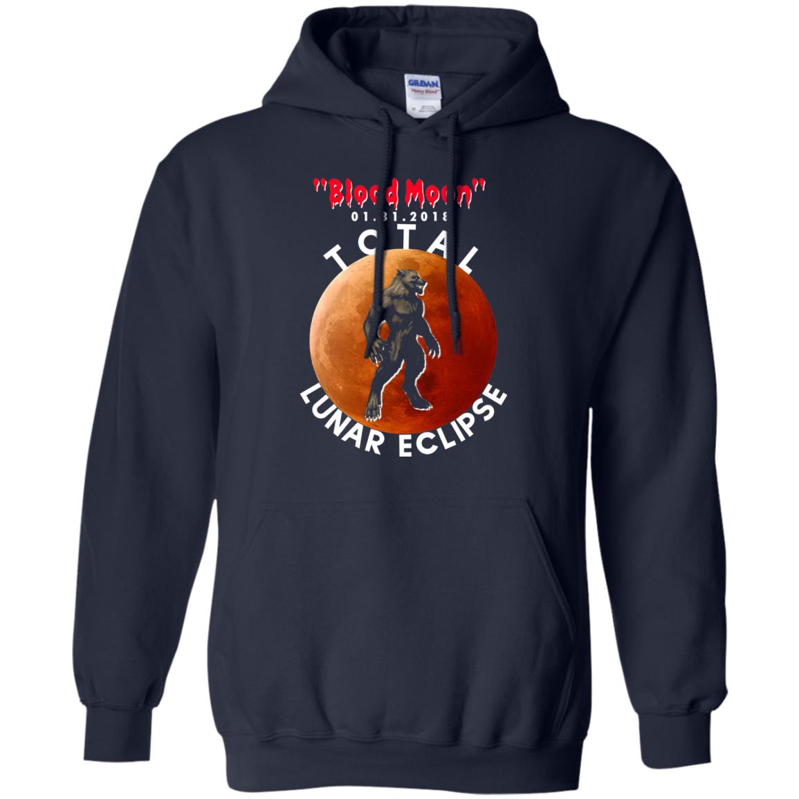 Best Total Lunar Eclipse Shirt 2018 - Blood Moon Werewolf T-shirt Navy