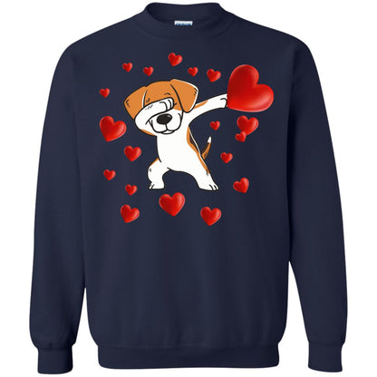 Valentines Day T-shirt Dabbing Dog Navy