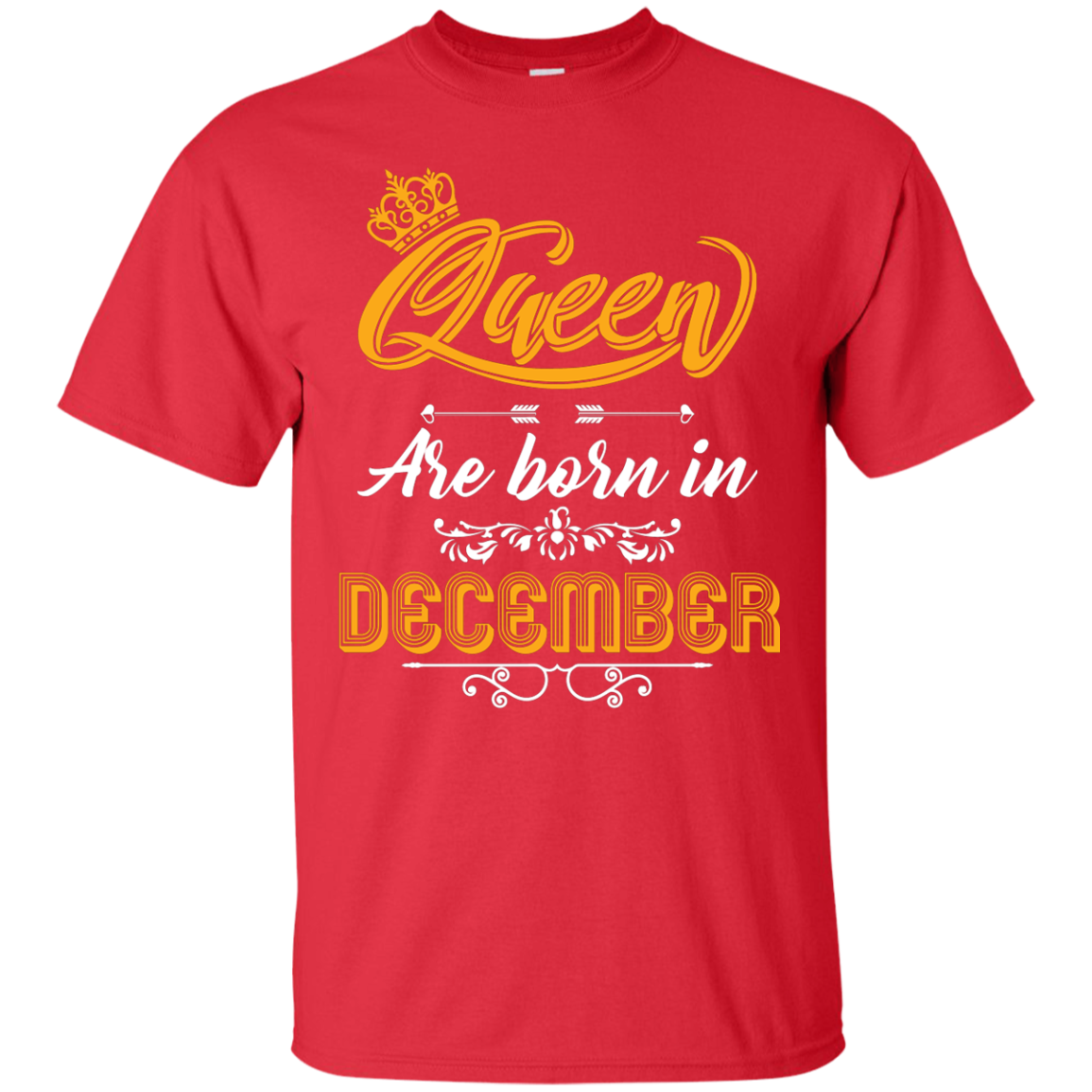 Brithday T-Shirt Queen Are Born In December Red