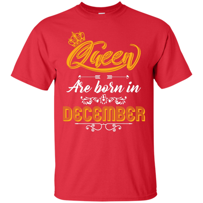 Brithday T-Shirt Queen Are Born In December Red