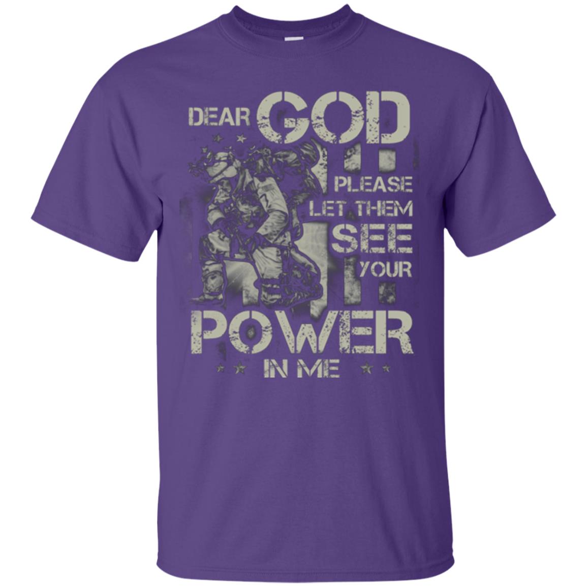 Dear God Please Let Them See Yuor Future In Me Military Shirt Purple