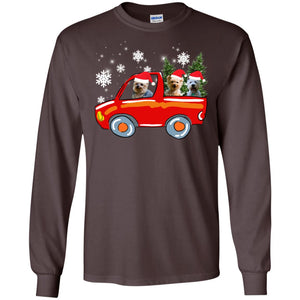 Yorkshire Terrier Dogs On Car Merry Christmas Gift ShirtG240 Gildan LS Ultra Cotton T-Shirt