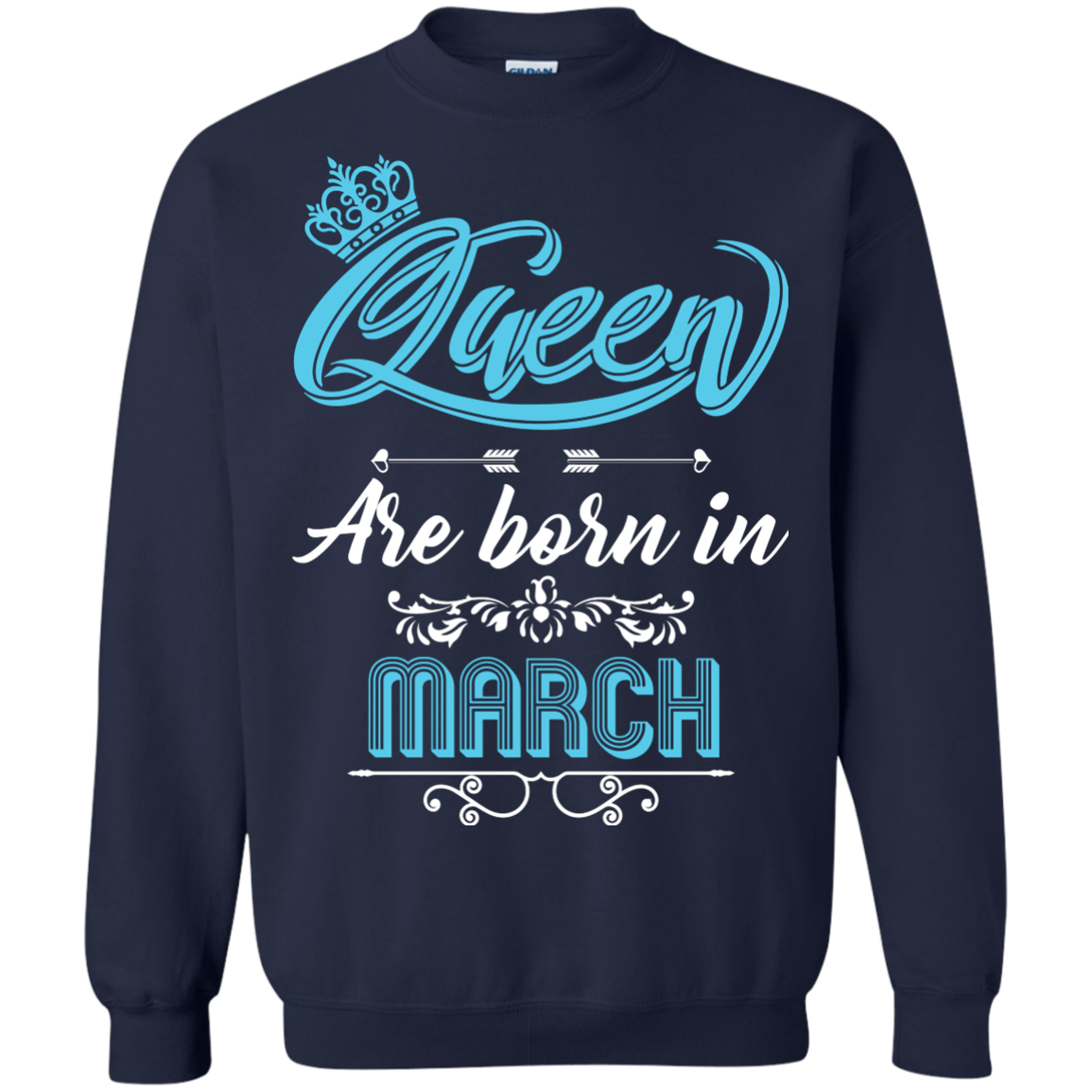 Brithday T-Shirt Queen Are Born In March Navy