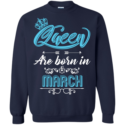 Brithday T-Shirt Queen Are Born In March Navy