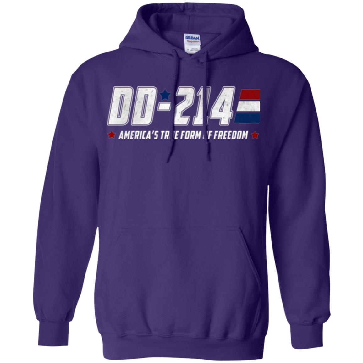 Military T-shirt Dd-214 America_s True Form Of Freedom Purple