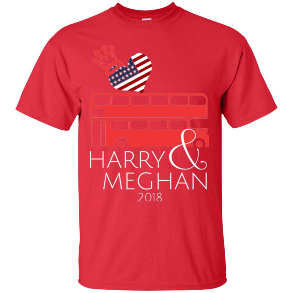 Harry And Meghan Royal Wedding Love Bus Usa T-shirt Red