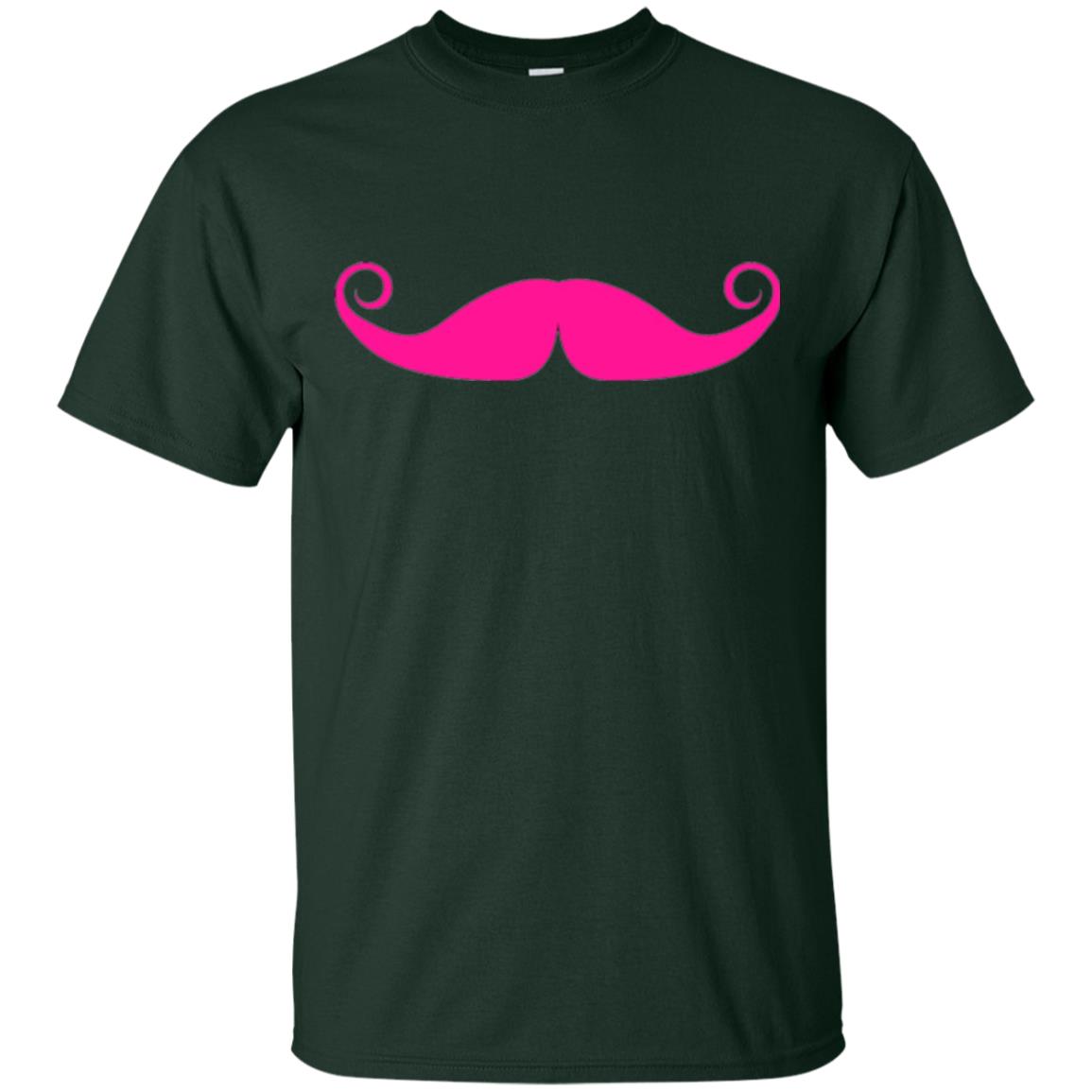 Pink Mustache T-shirt Funny Gift For Men Forest Green