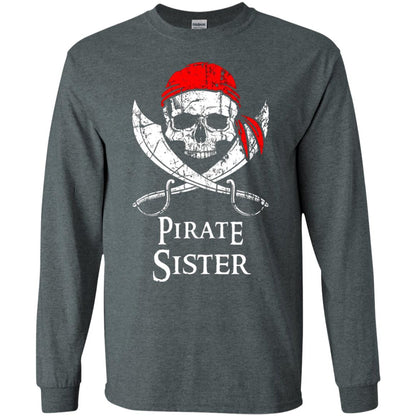 Family T-shirt Pirate Sister Jolly Roger Skull Crossbones Dark Heather