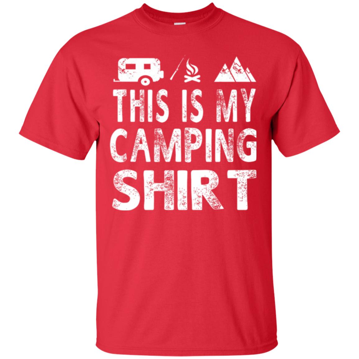 Funny Camper Gift T-shirt This Is My Camping Shirt Red