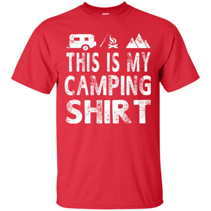 Funny Camper Gift T-shirt This Is My Camping Shirt Red
