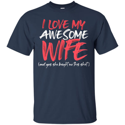 Valentines Day T-shirt I Love My Awesome Wife Navy