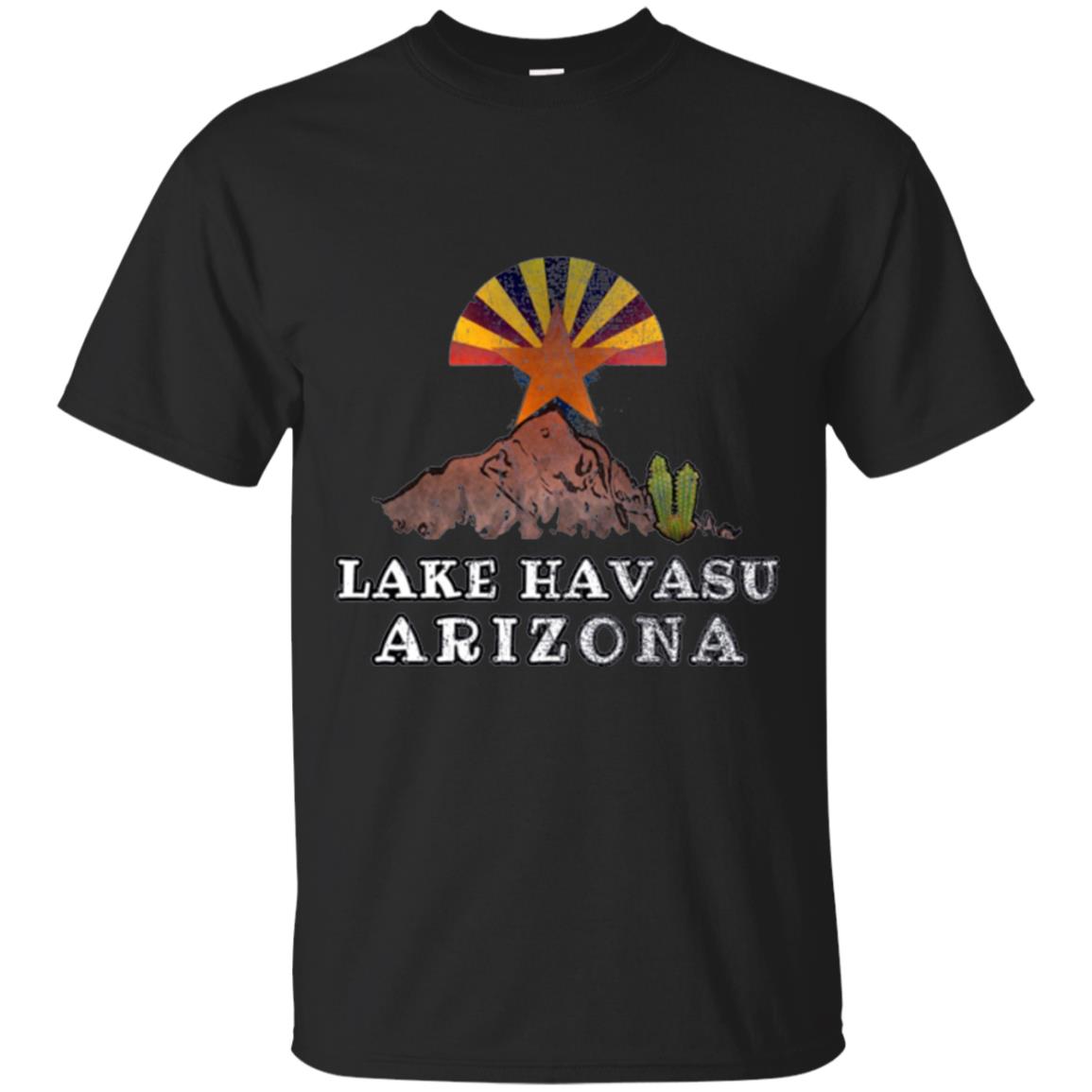 Lake Havasu Arizona T-shirt Flag Inspired Desert Scenery Black