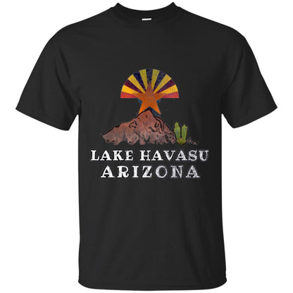Lake Havasu Arizona T-shirt Flag Inspired Desert Scenery Black