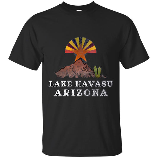 Lake Havasu Arizona T-shirt Flag Inspired Desert Scenery Black