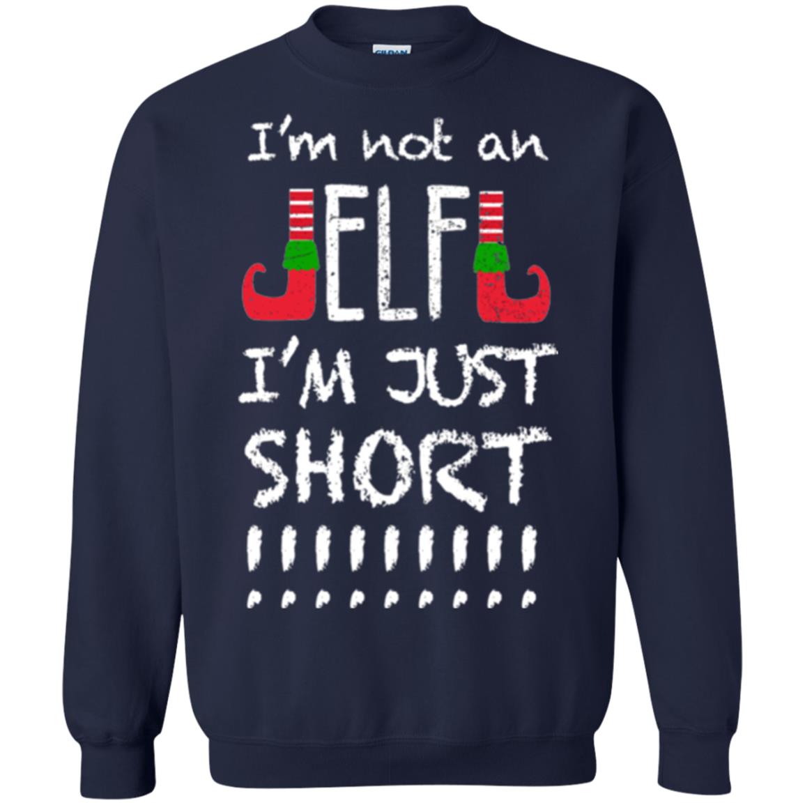 Christmas T-shirt I_m Not An Elf I_m Just Short Navy