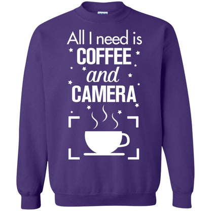 All I Need Is Coffee And Camera Shirt Purple