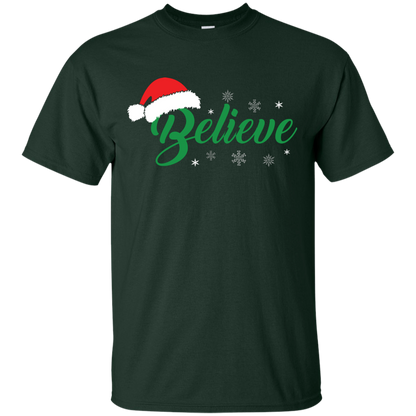 Christmas T-Shirt Believe In Santa Forest Green