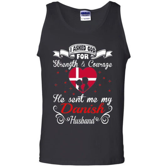 Danish T-shirt I Asked God Strength Courage Black