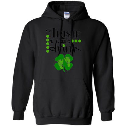 Baby Irish I Could Drink Pregnancy St Patrick_s Day T-shirt Black