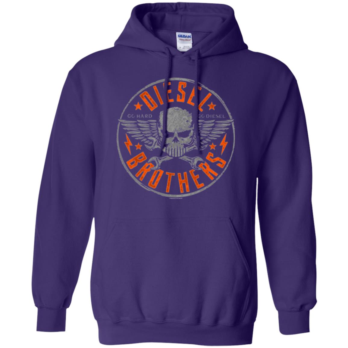 Skull Cross Wrench T-shirt Diesel Brothers Go Hard Go Diesel Purple