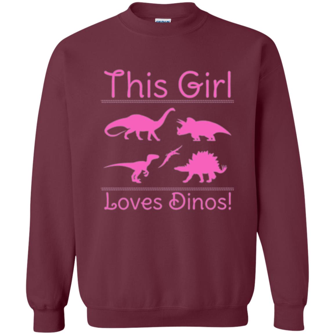 Dinosaur T Shirt This Girl Loves Dinos Maroon