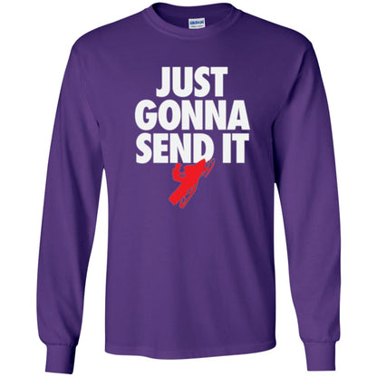 Snowmobile T-shirt Just Gonna Send It T-shirt Purple