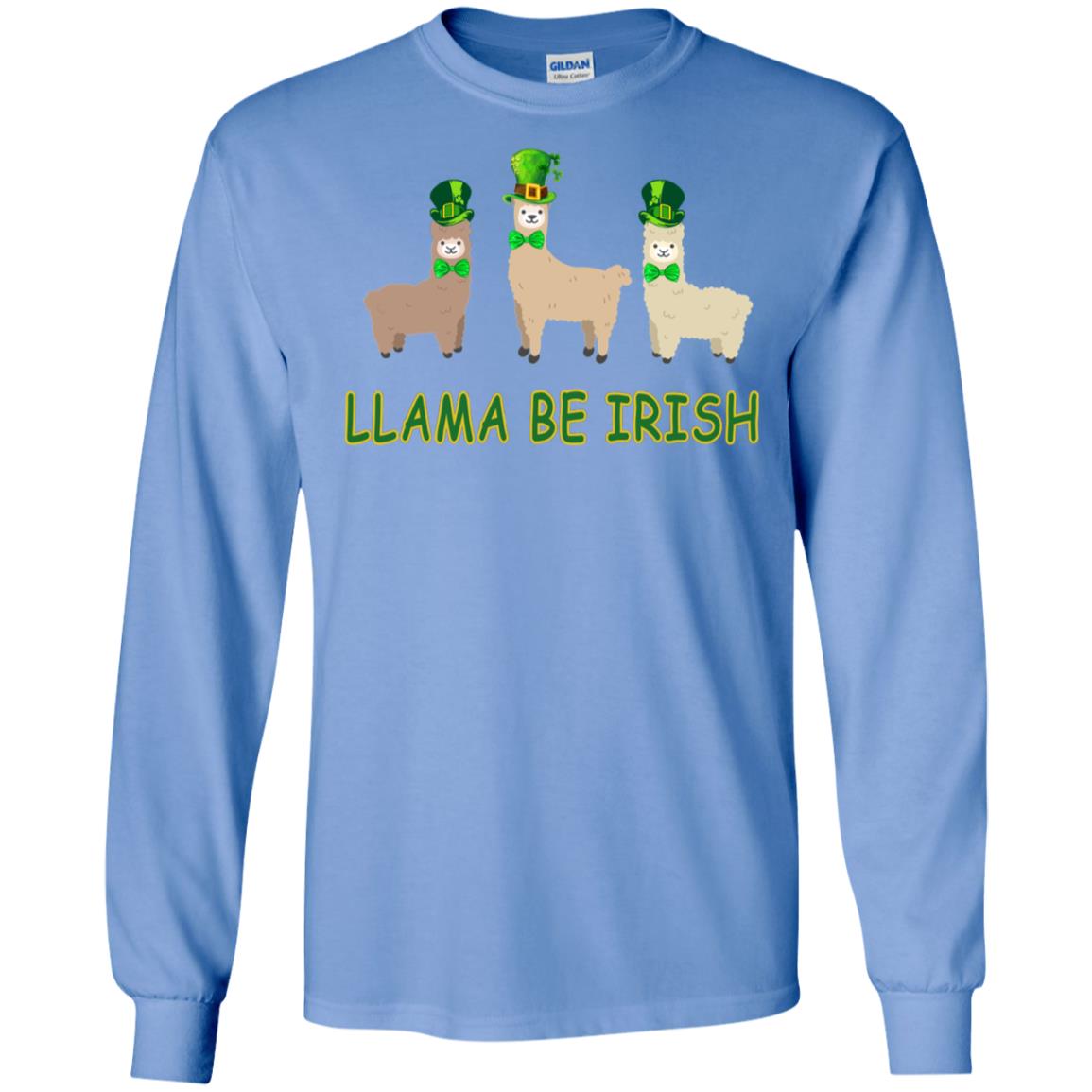 Llama Be Irish Ireland Gift Shirt Carolina Blue