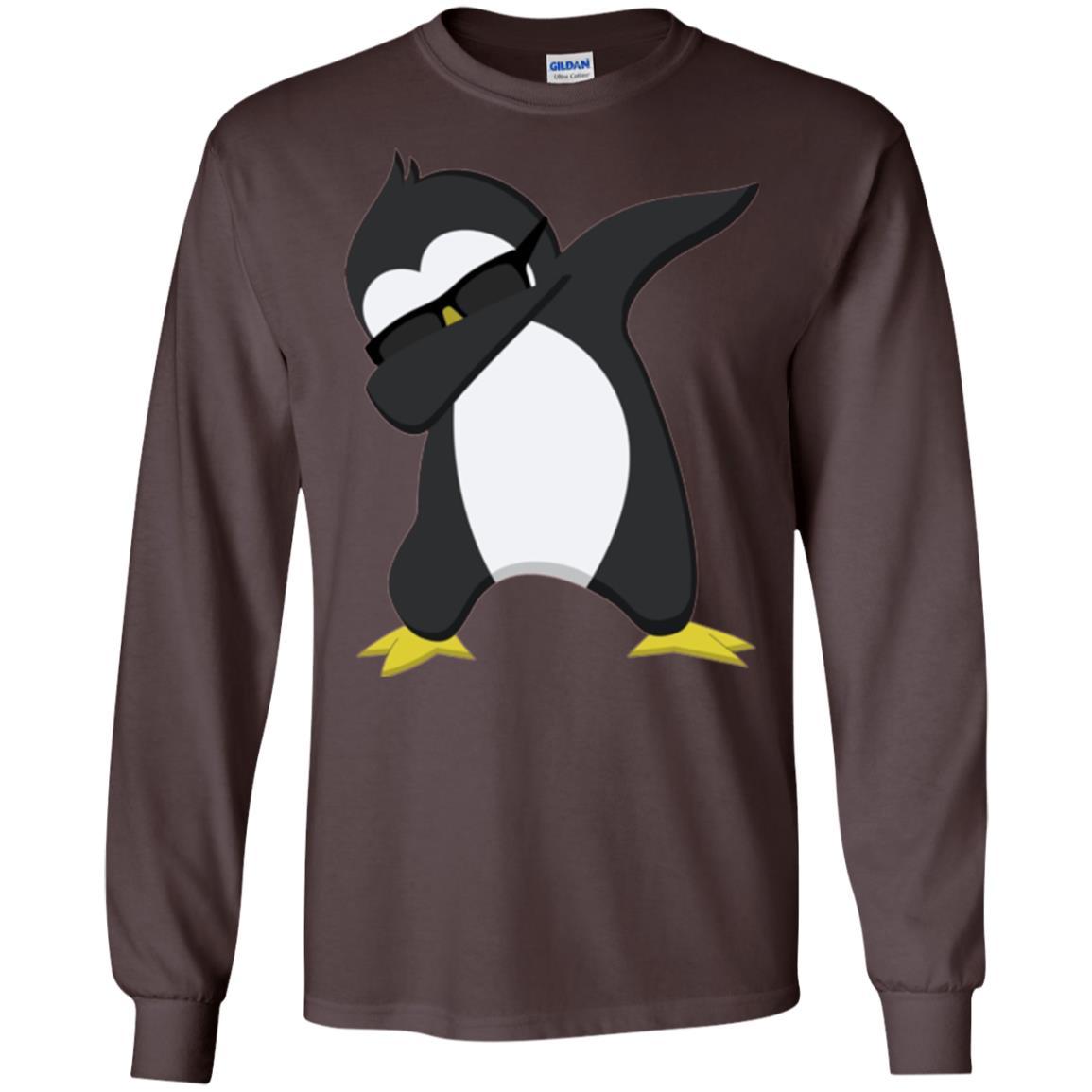 Christmas T-shirt Dabbing Penguin T-shirt Dark Chocolate