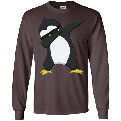 Christmas T-shirt Dabbing Penguin T-shirt Dark Chocolate