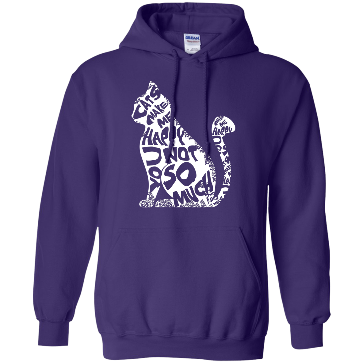 Cat Lover T-shirt Cat Make Me Happy You Not So Much Purple